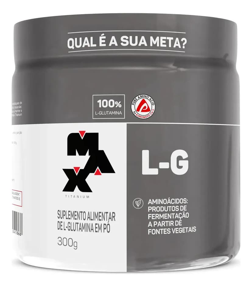L-Glutamina Max Titanium Glutamina 100% Pura 300g Suplemento Sem Sabor