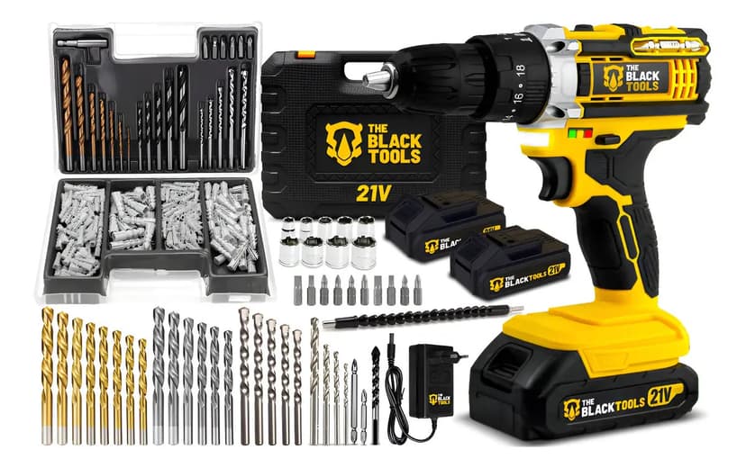Kit Parafusadeira Furadeira 21v + Jogo Ferramentas 300 Peças