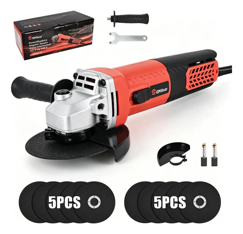 Esmerilhadeira Lixadeira Angular, Esmerilhadeira Angular Corte E Desbaste 115mm 750w, Esmerilhadeira Angular Professional 11000 RPM