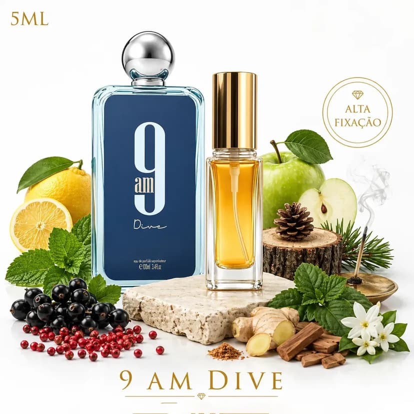 Perfume Masculino 5ml Premium Vidro Spray 9am D.ive Fresco Importado