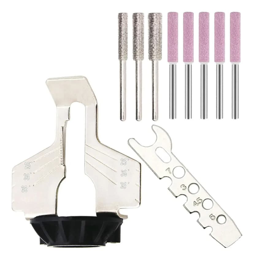 Kit Afiar Corrente Moto Serra 10 Peças Para Micro Retíficas