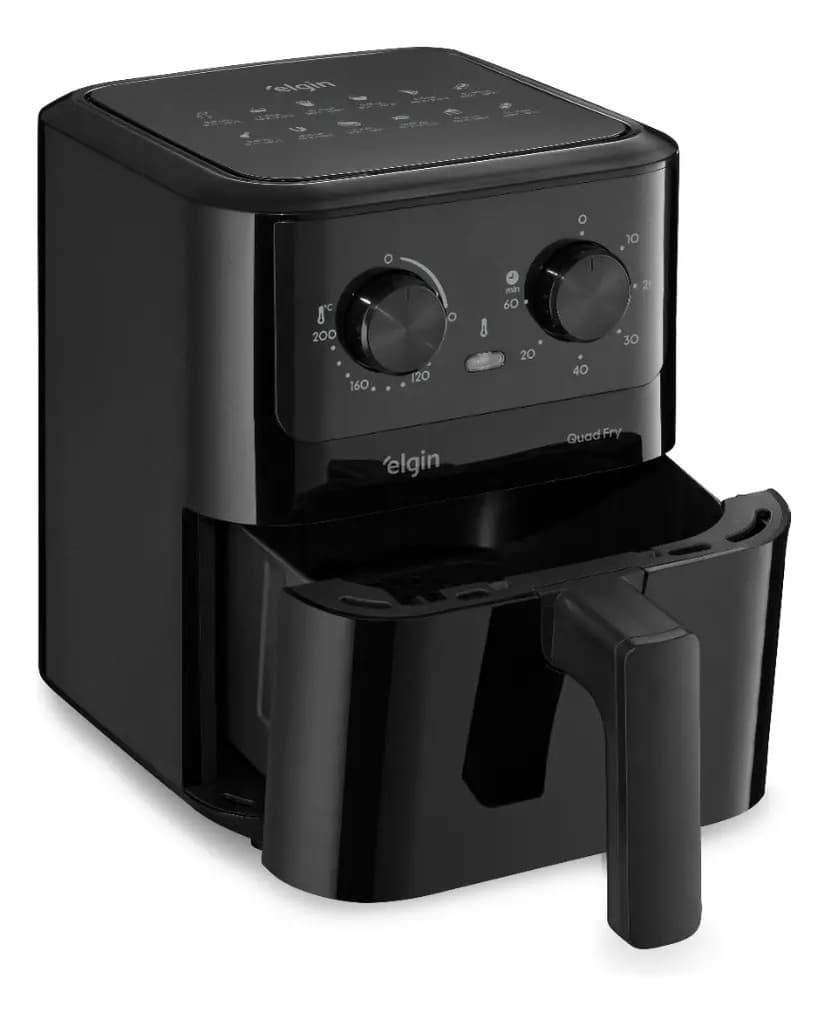 Fritadeira Air Fryer Elgin 4,2L Quad Fry com Tecnologia Air Circuit 360° Preta