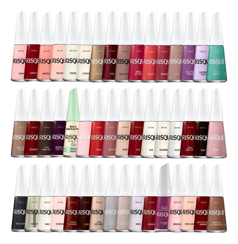 Kit 30 Esmaltes Risque Clássicos Mais Vendidos Variados