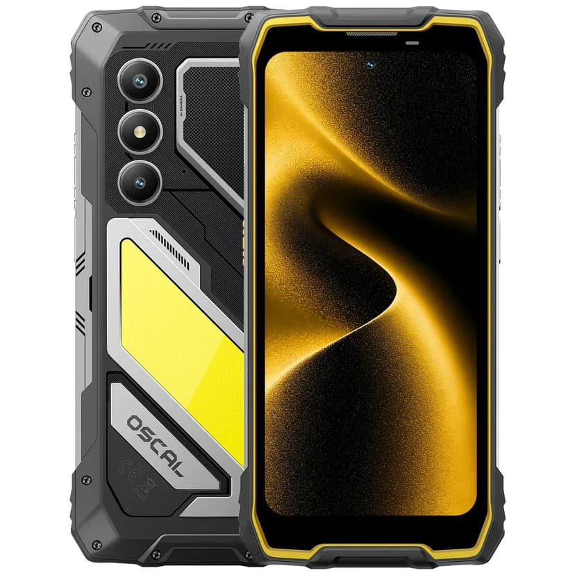 Oscal Pilot 5 256G Rugged Smartphone Celular Robusto 5G 8GB+256GB Tela 6.67" 120Hz Câmera 16MP Bateria 15000mAh Android 15 IP68/IP69K Amarelo