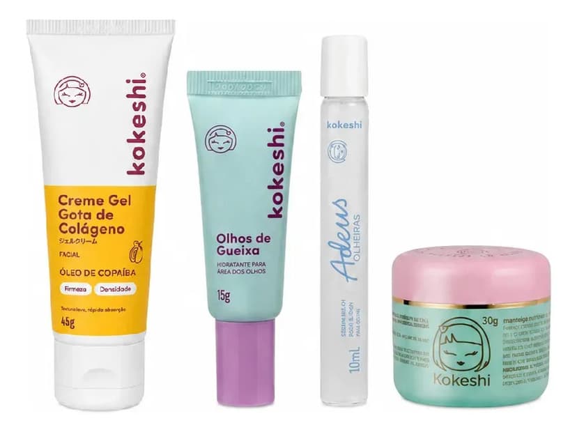 Kit Glow Kokeshi Colágeno Anti Olheiras Hidratação Completa