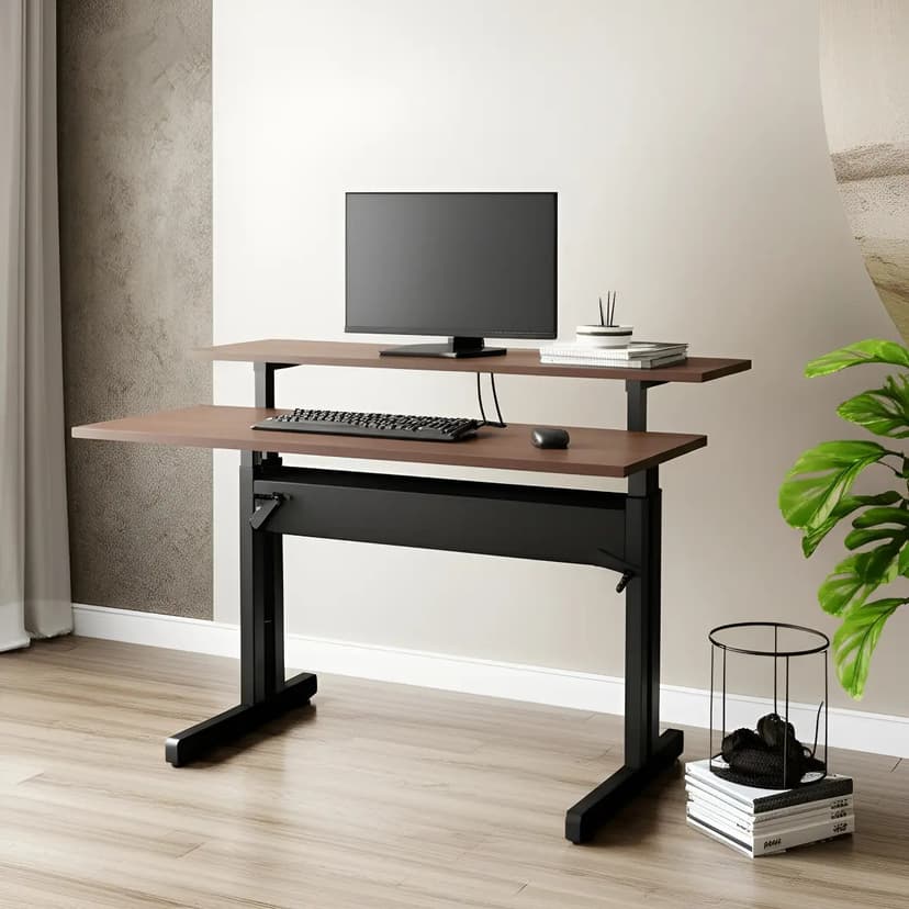 Mesa Computador Gamer Tampos Reguláveis 120x45 E 120x35cm Cor Amadeirado