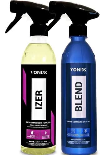 Kit Vonixx: Cera Líquida Carnaúba Blend e Izer Limpa Rodas 500 mL