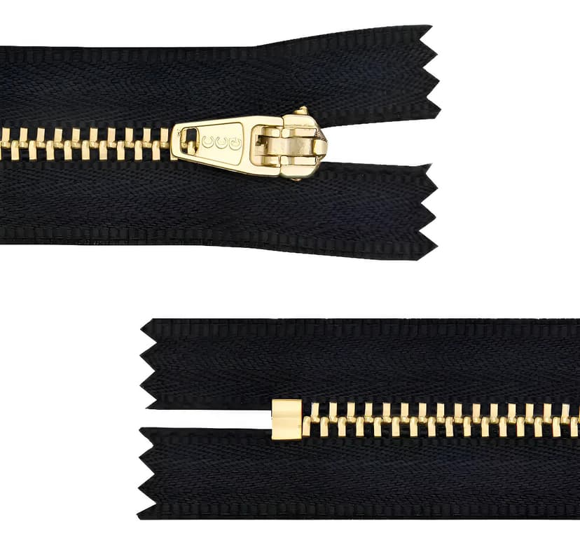 50 Zíper Metal 18cm Para Calça Jeans Preto
