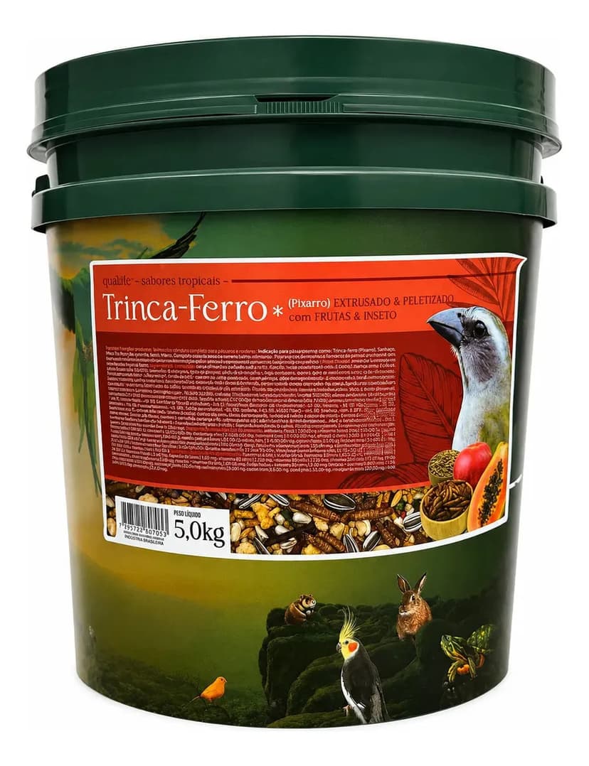 Ração Super Premium Long Life 5kg Aves Trinca-ferro Frutas E Insetos