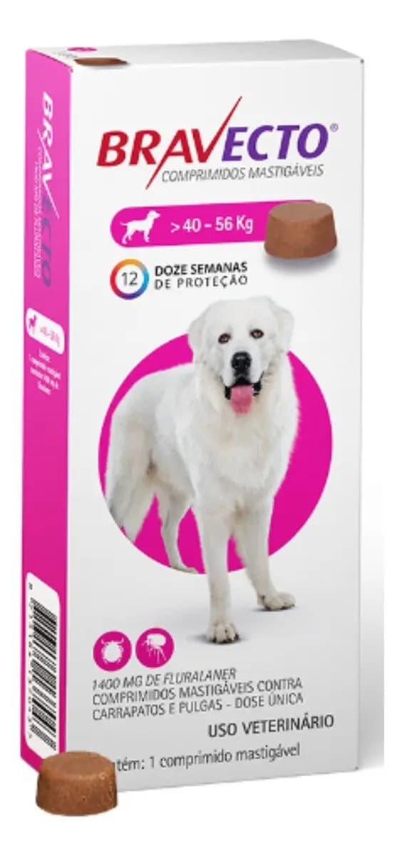 Bravecto Antipulgas E Carrapatos Cães 40 A 56kg